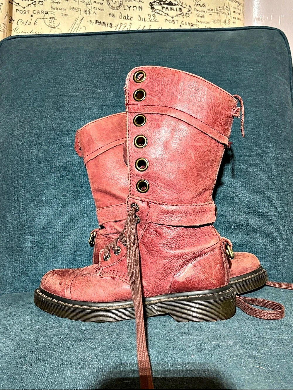 Dr. Martens Triumph 1914 Fold-Down Boot Pink Combat Boots